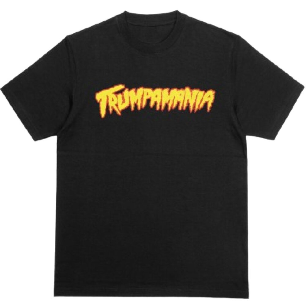 Trumpamania MAGA Trump 2024 Election Politics Men’s T-shirt Black 100% Cotton